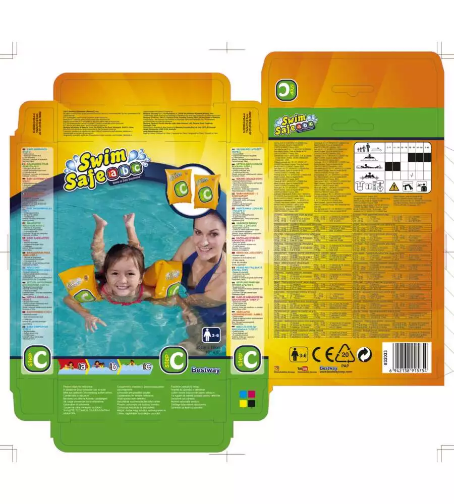 BRACCIOLI DA PISCINA PER BAMBINI BESTWAY "SWIM SAFE STEP C" 3-6 ANNI - COD. 32033