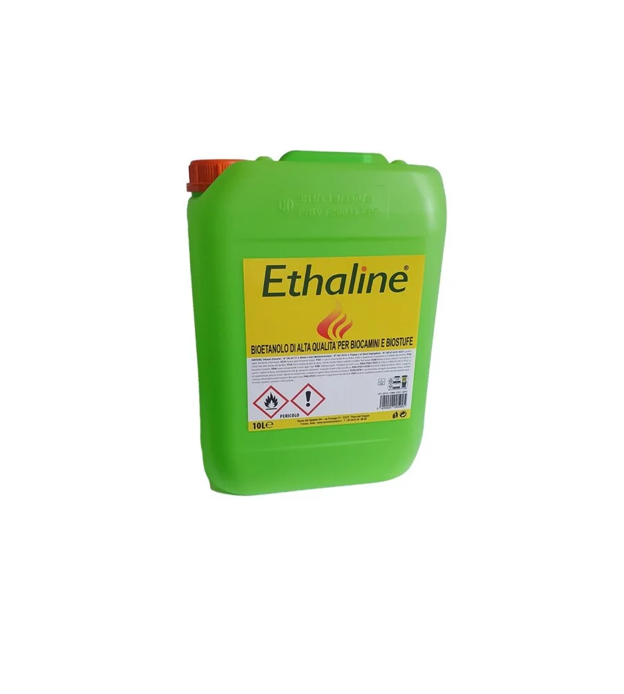 BIOETANOLO LIQUIDO TECNO AIR SYSTEM "ETHALINE" 10 TANICHE DA 10 LT - TOTALE DI 100 LITRI