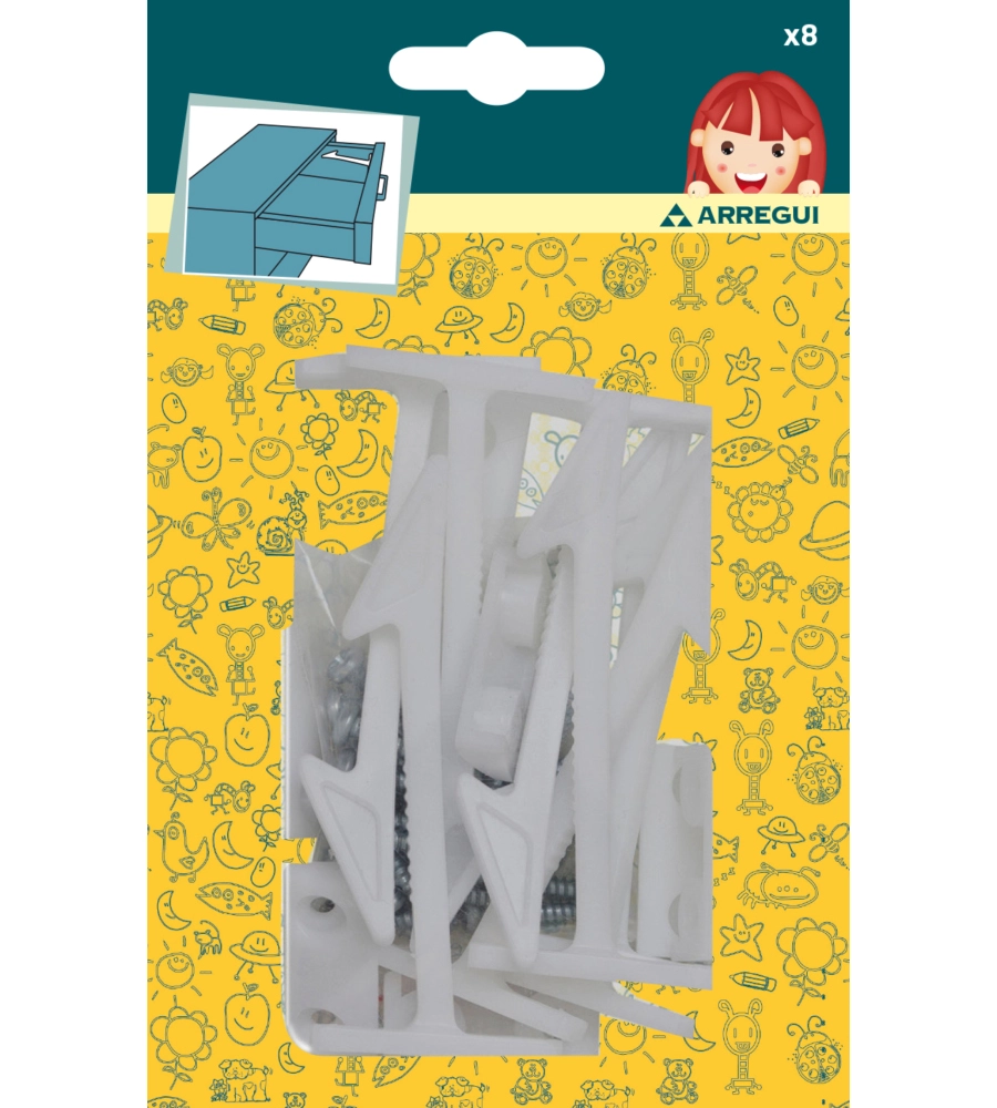 BLOCCA CASSETTI DALL'INTERNO - 8 PZ.
