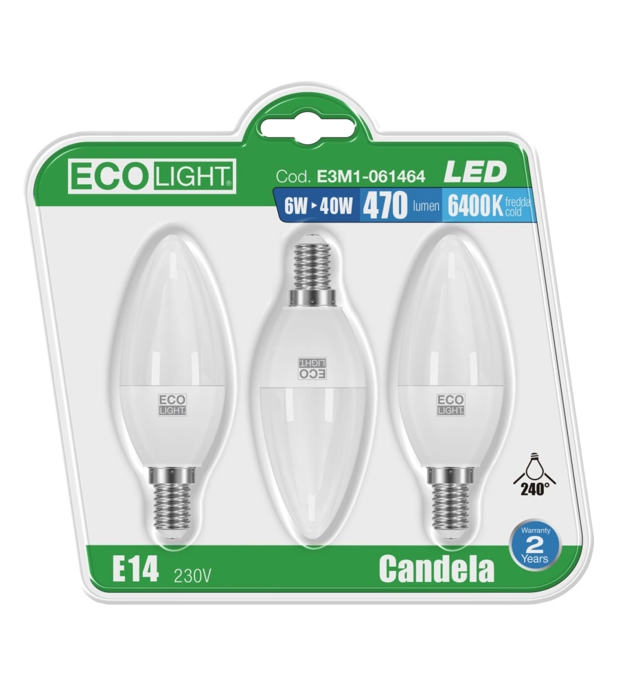 3 LAMPADINE LED - CANDELA