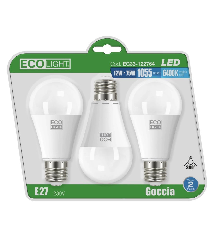 SET DI TRE LAMPADINE LED - GOCCIA