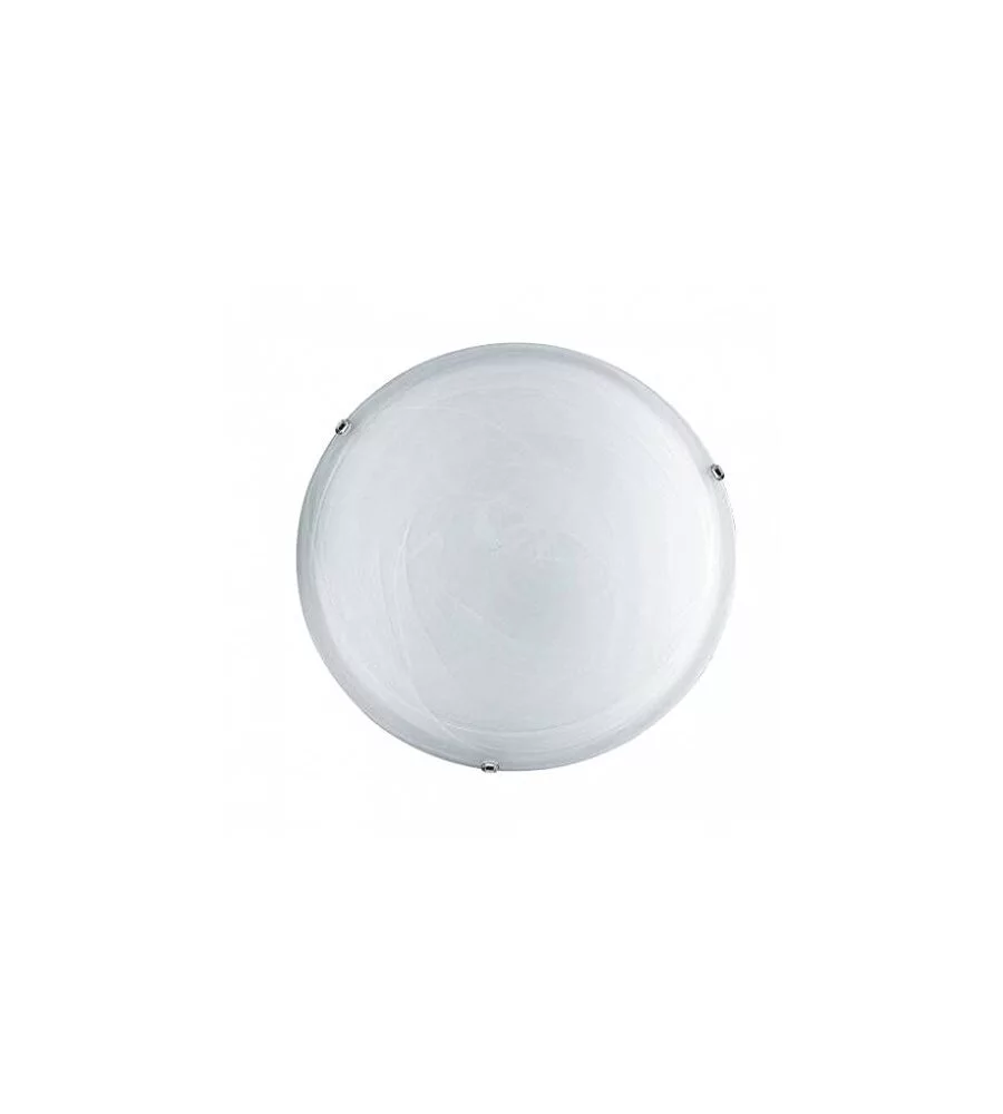 PLAFONIERA "DUNA" Ø 40 CM IN VETRO BIANCO, 2x60 W