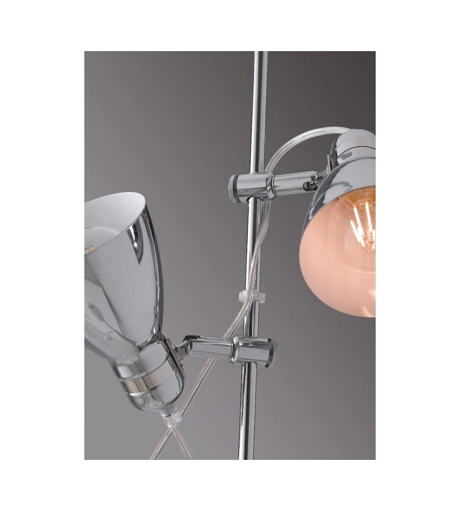 PIANTANA "LEMONDE" METALLO CROMATO CON PARALUMI ORIENTABILI, 40W