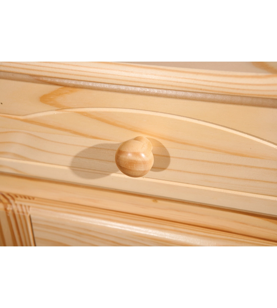 BUFFET 3 ANTE + 3 CASSETTI IN PINO MASSELLO NATURALE, 130X87X43 CM
