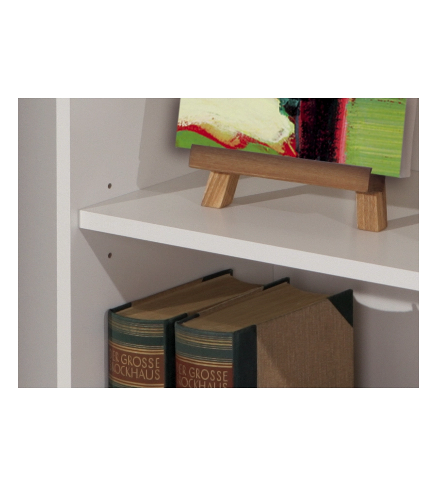 LIBRERIA CON 2 RIPIANI LAMINATO BIANCO, 60X75X30 CM
