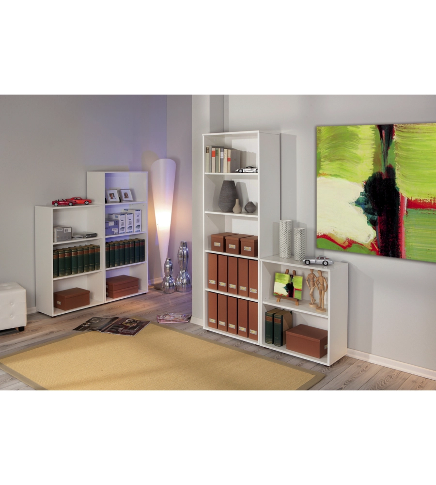 LIBRERIA 5 RIPIANI LAMINATO BIANCO, 60X180X30 CM