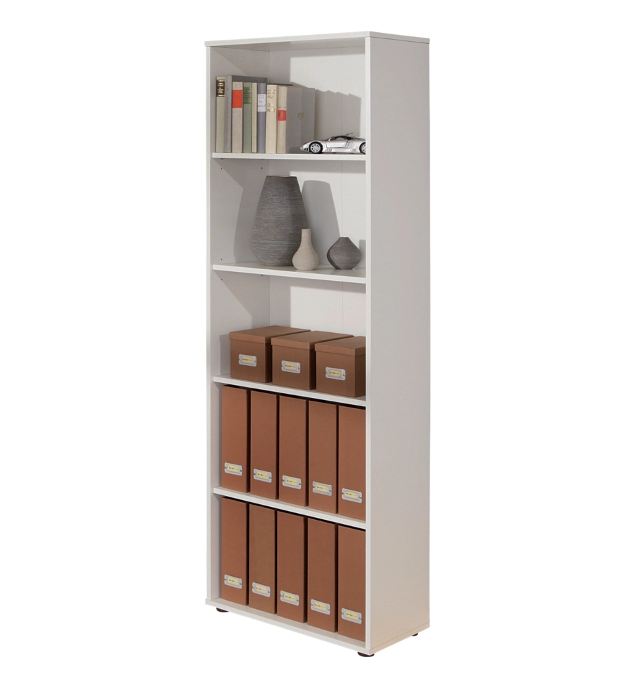 LIBRERIA 5 RIPIANI LAMINATO BIANCO, 60X180X30 CM