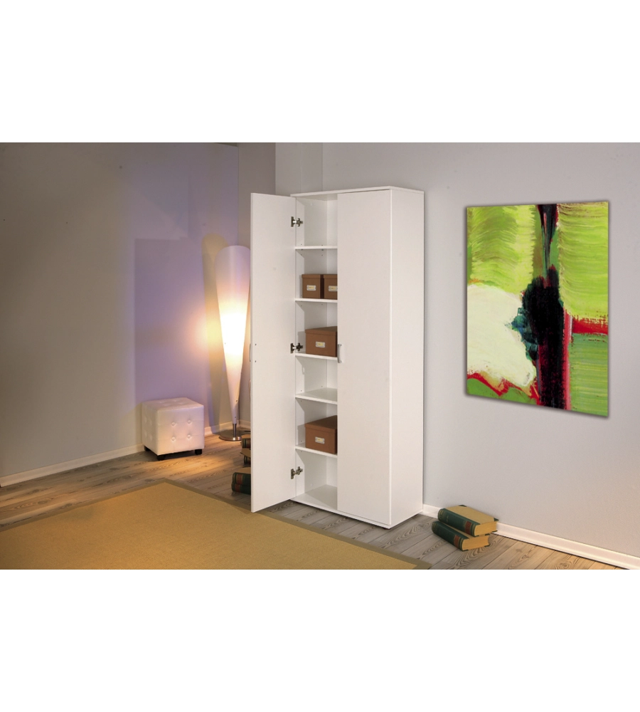 ARMADIO BIANCO CON 2 ANTE, 70X189X34 CM