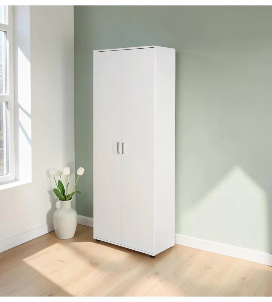 ARMADIO 2 ANTE BATTENTI BIANCO 70X189X34 CM