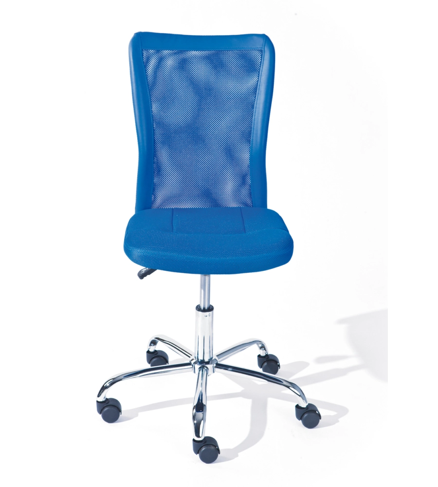 SEDIA UFFICIO IN TESSUTO CON RUOTE, BLU