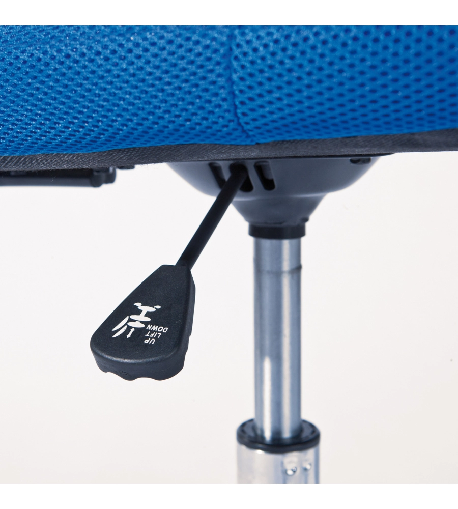 SEDIA UFFICIO IN TESSUTO CON RUOTE, BLU