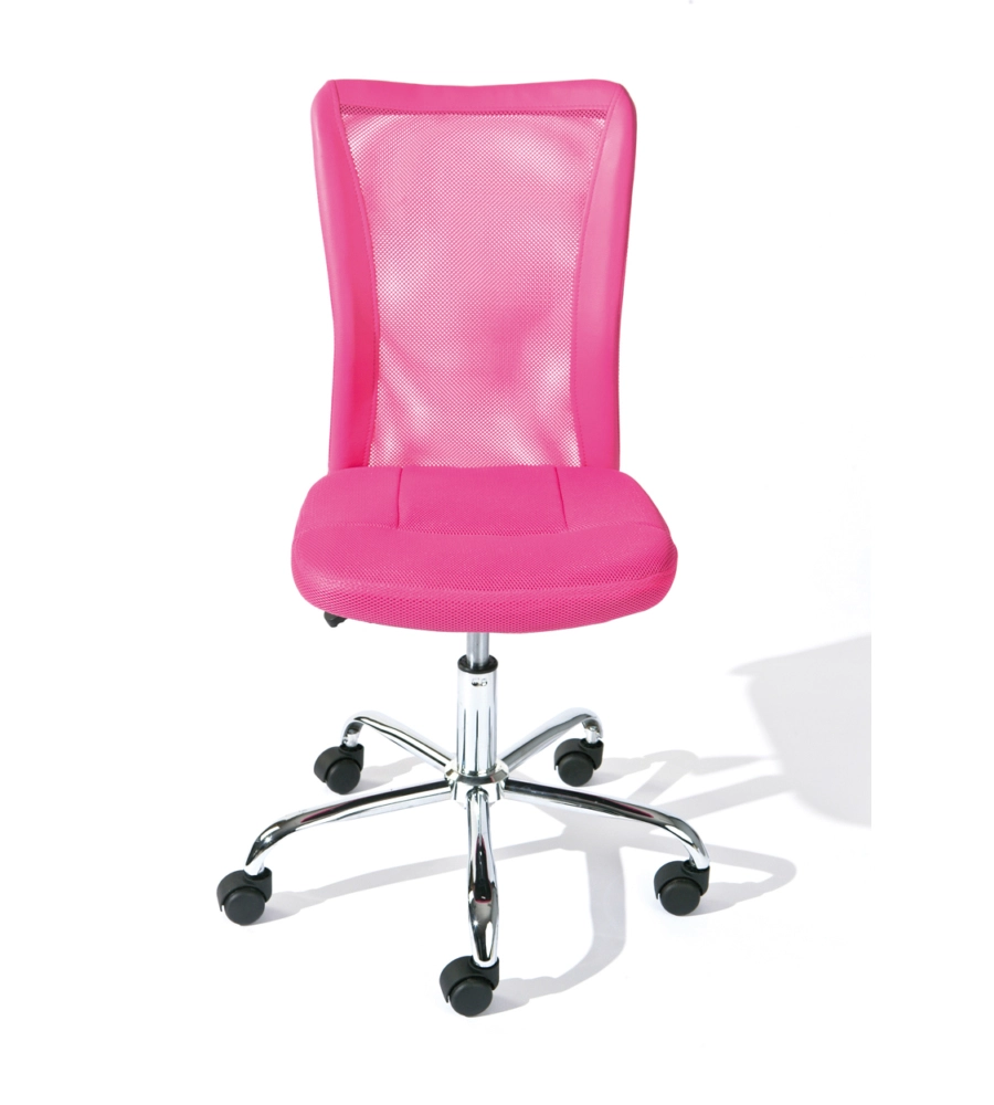 SEDIA UFFICIO IN TESSUTO CON RUOTE, FUXIA