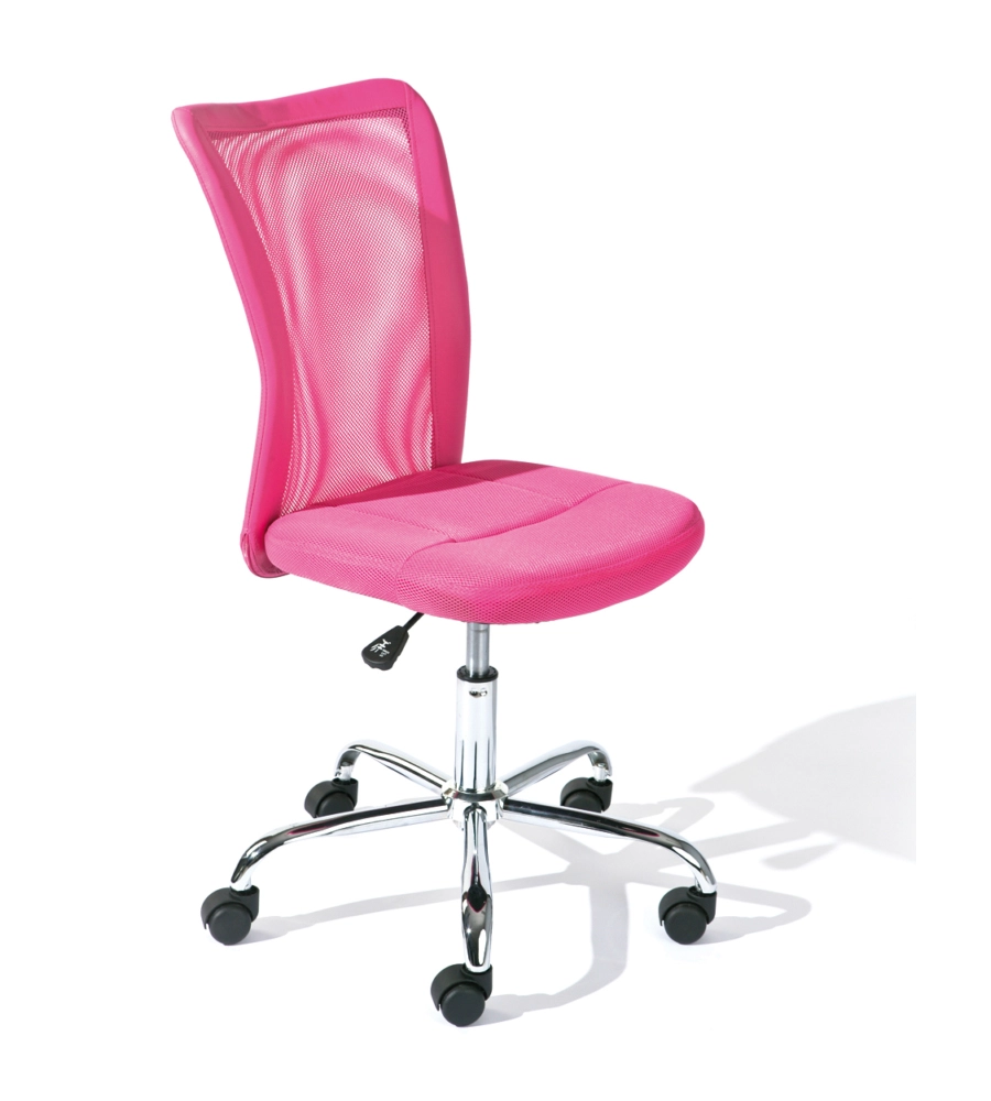 SEDIA UFFICIO IN TESSUTO CON RUOTE, FUXIA