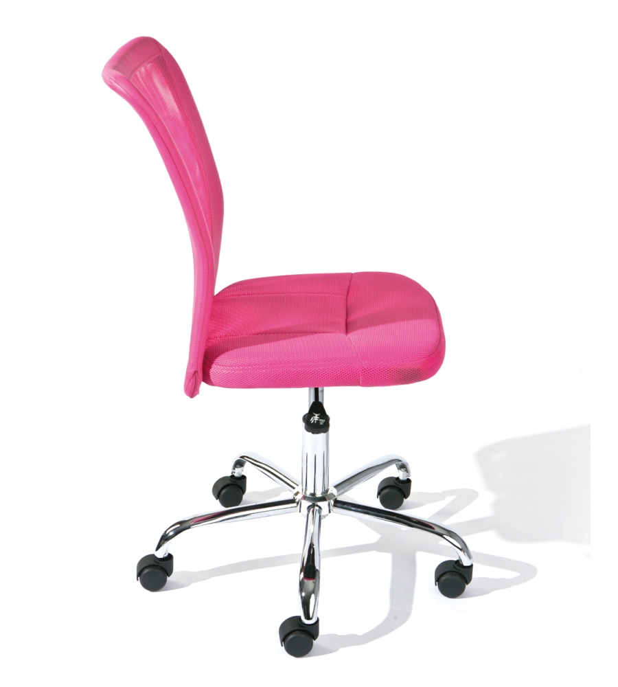 SEDIA UFFICIO IN TESSUTO CON RUOTE, FUXIA