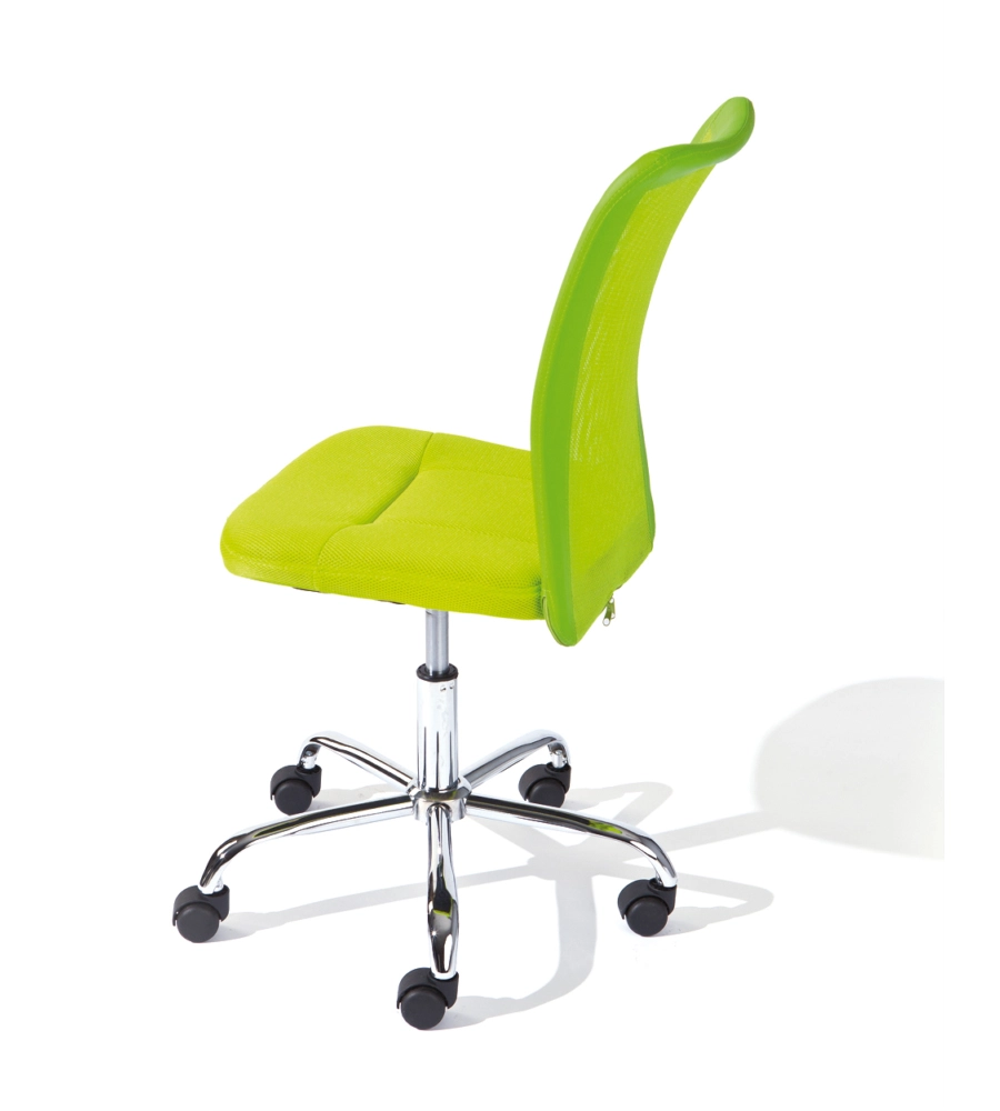 SEDIA UFFICIO IN TESSUTO CON RUOTE, VERDE