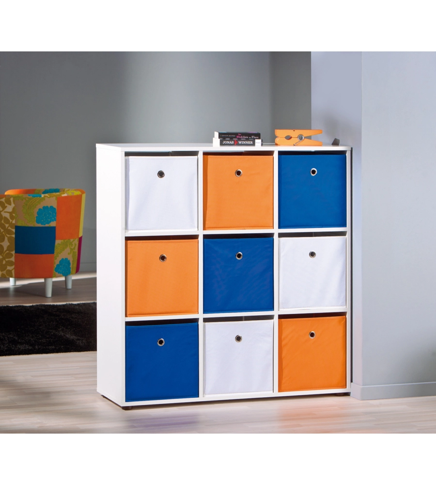 LIBRERIA "CABOTO" CON 9 SCOMPARTI, 104,5X109X33 CM