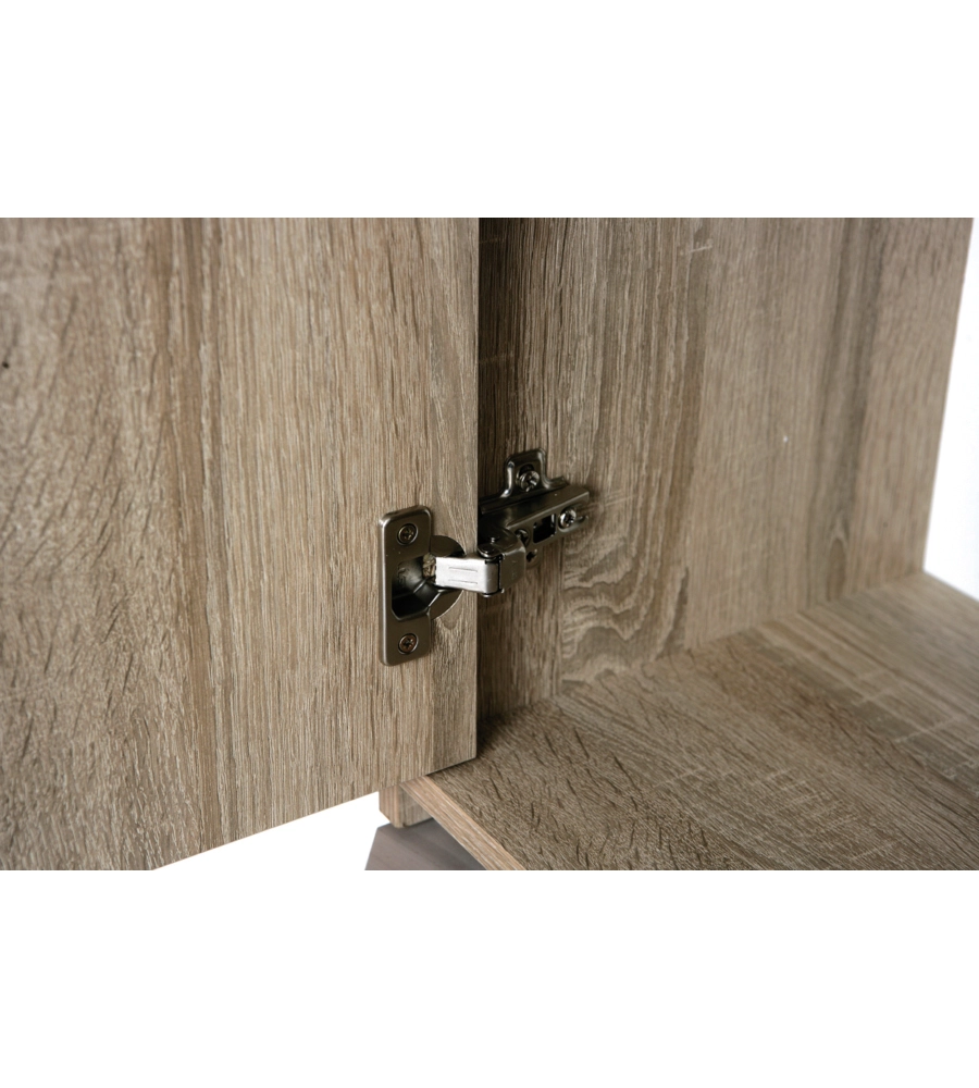 CREDENZA BUFFET 2 CASSETTI E 3 ANTE ROVERE E BIANCO, 77X30X77 CM