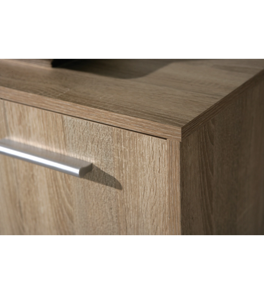 CREDENZA BUFFET 6 ANTE FINITURA ROVERE E BIANCO, 77X30X115 CM