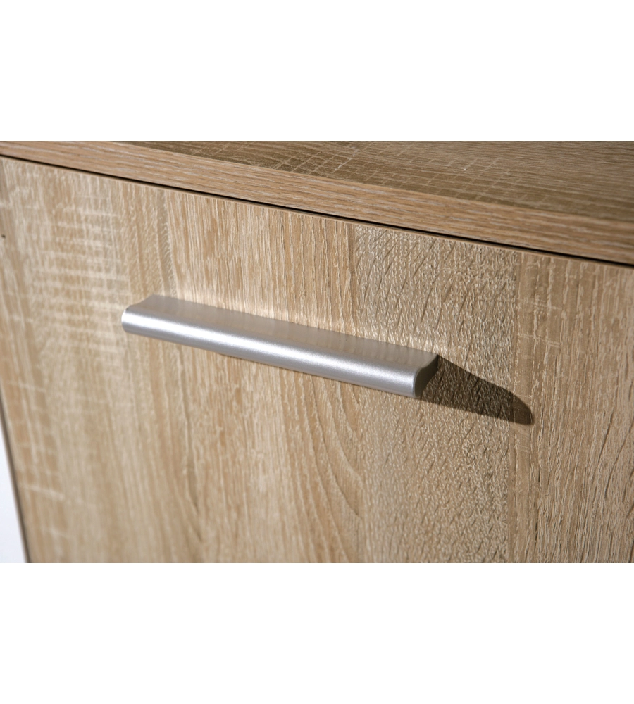 CREDENZA BUFFET 6 ANTE FINITURA ROVERE E BIANCO, 77X30X115 CM