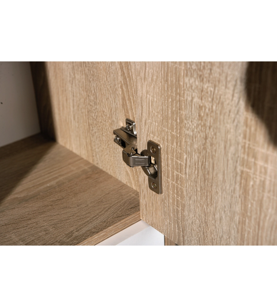 CREDENZA BUFFET 6 ANTE FINITURA ROVERE E BIANCO, 77X30X115 CM