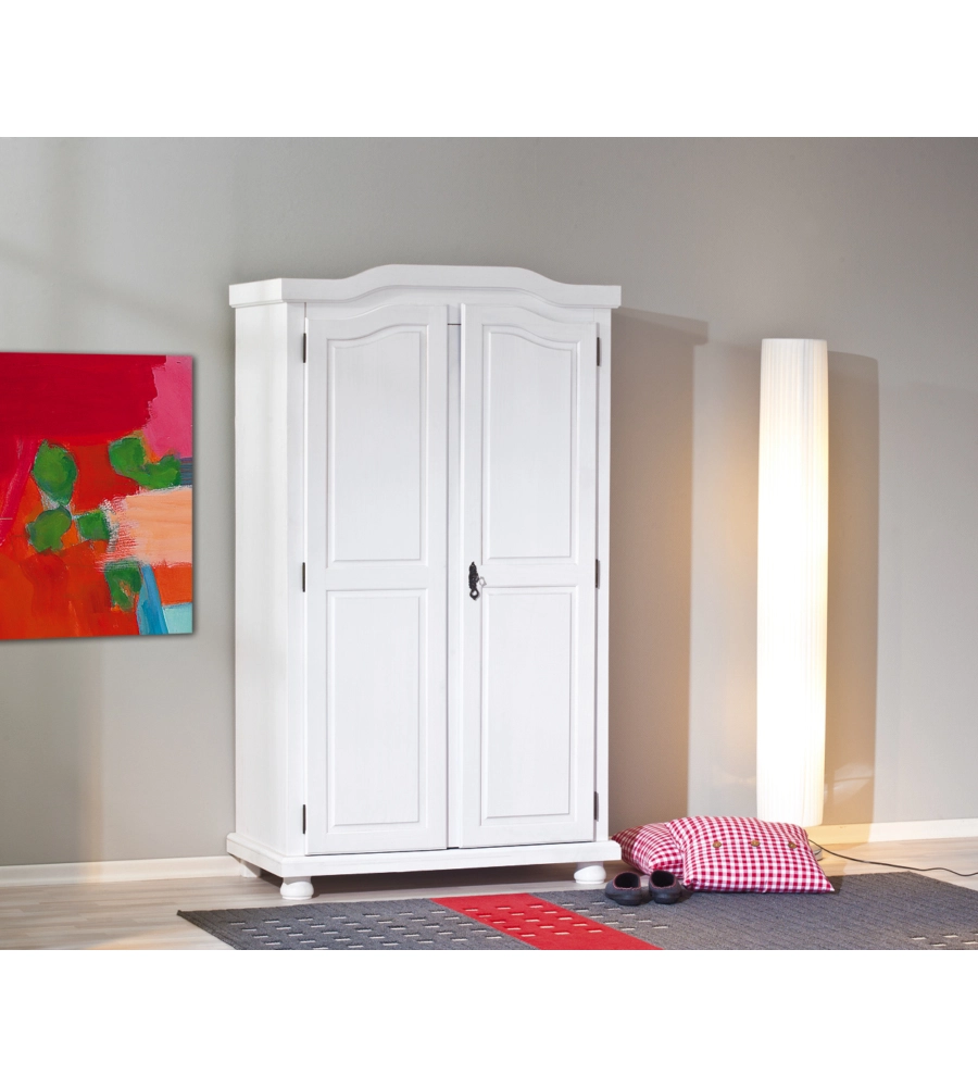 ARMADIO 2 ANTE PINO MASSELLO BIANCO, 104x56x180 CM