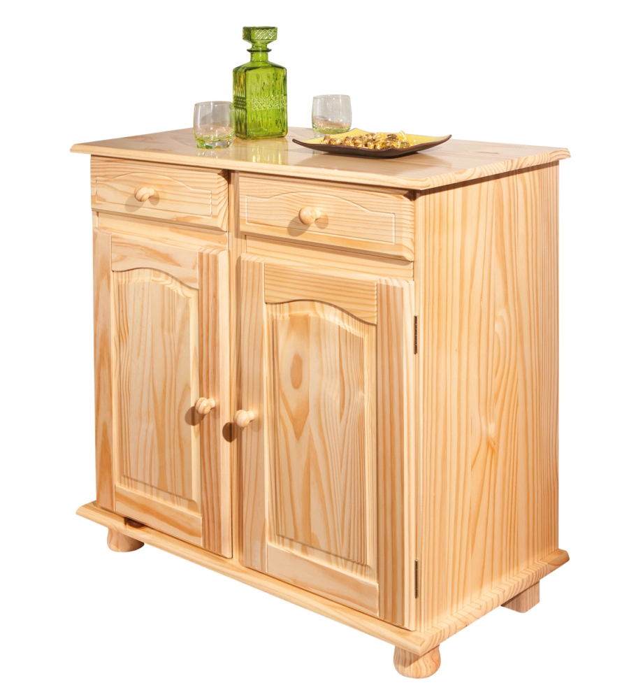 BUFFET 2 ANTE+ 2 CASSETTI IN PINO MASSELLO, 88X87X43 CM