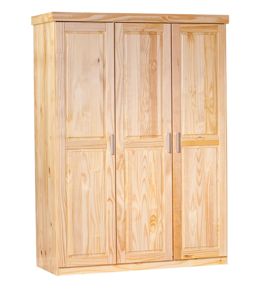 ARMADIO 3 ANTE IN LEGNO MASSELLO, 140X55X190 CM