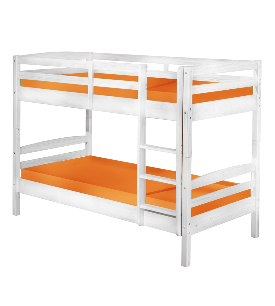 LETTO A CASTELLO IN PINO MASSELLO BIANCO 200X102X148 CM