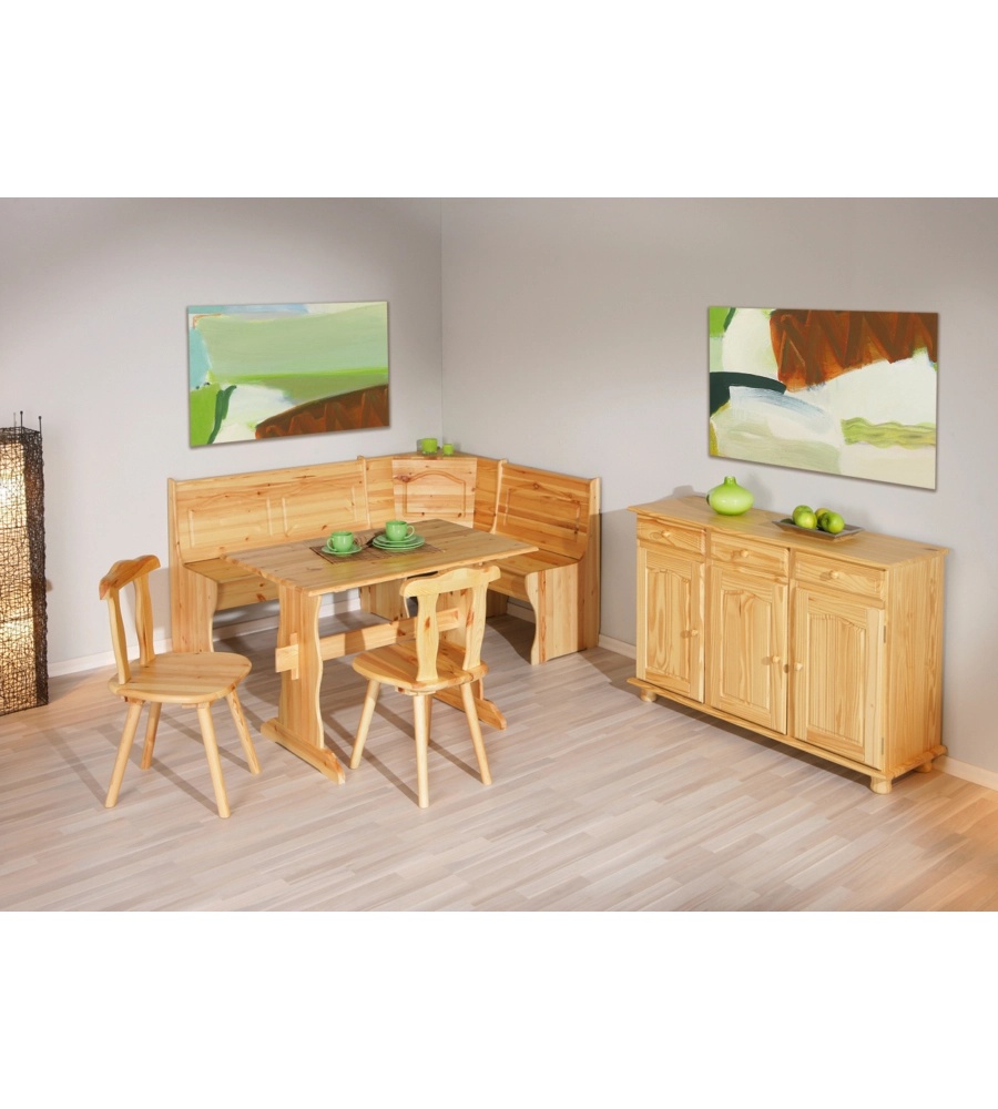 SET GIROPANCA CON CONTENITORE IN PINO MASSELLO, 124/164X49X86 CM
