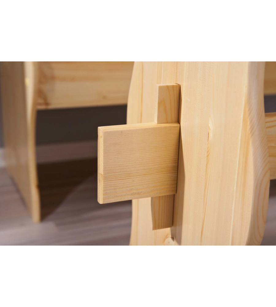 SET GIROPANCA CON CONTENITORE IN PINO MASSELLO, 124/164X49X86 CM