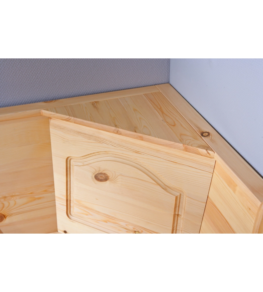 SET GIROPANCA CON CONTENITORE IN PINO MASSELLO, 124/164X49X86 CM