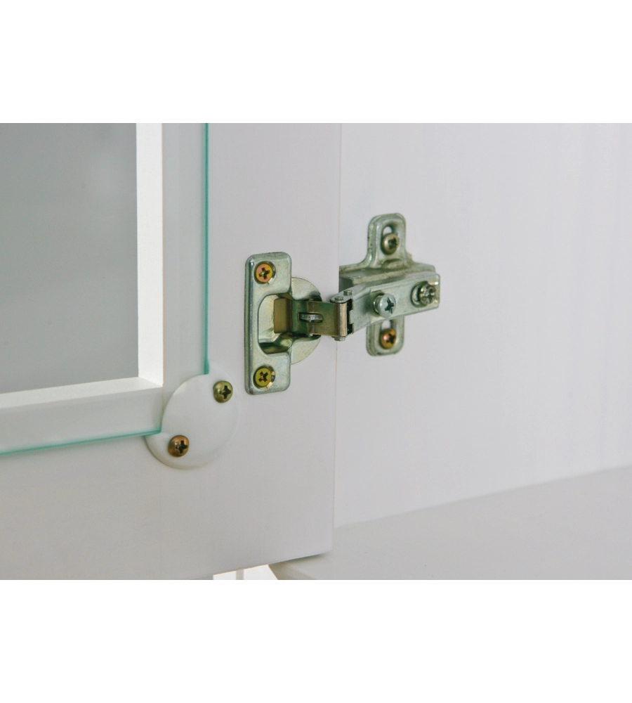 CREDENZA CON 2 ANTE E 2CASSETTI IN PINO MASSELLO VERNICIATO BIANCO - DIM. 90x45x181H.