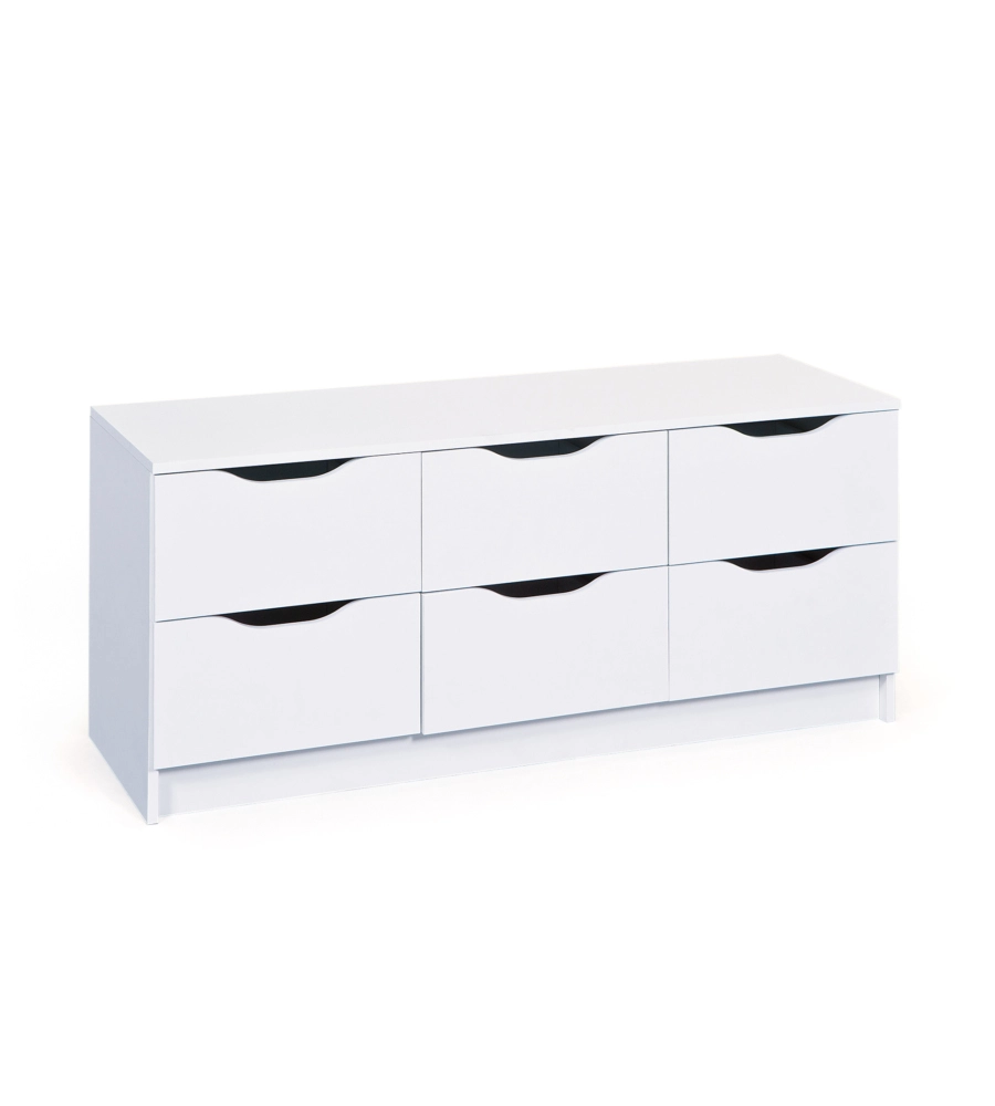 CASSETTIERA BIANCA 6 CASSETTI, 120X40X51 CM