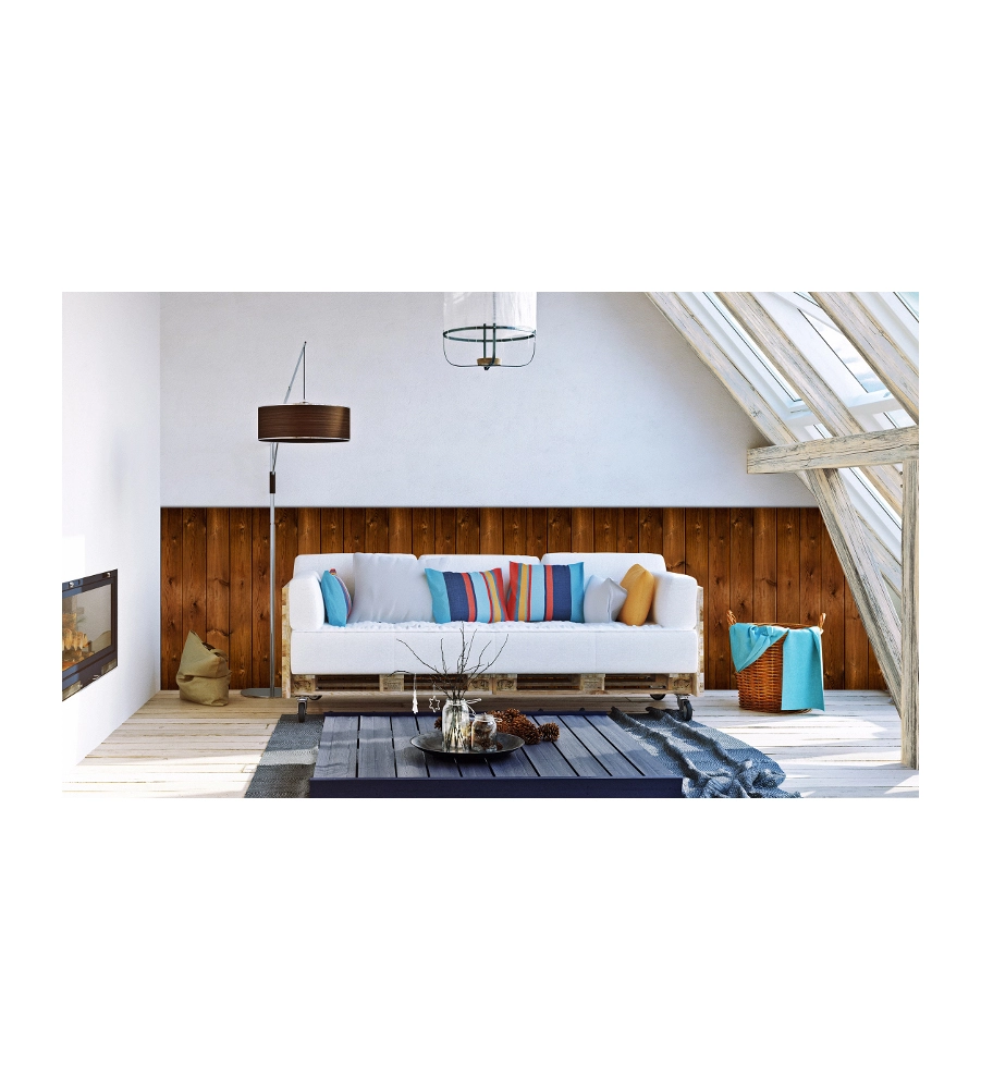 LASTRA DECORATIVA IN POLIPROPILENE CON STAMPA EFFETTO LEGNO "SALOON", 100X50 CM