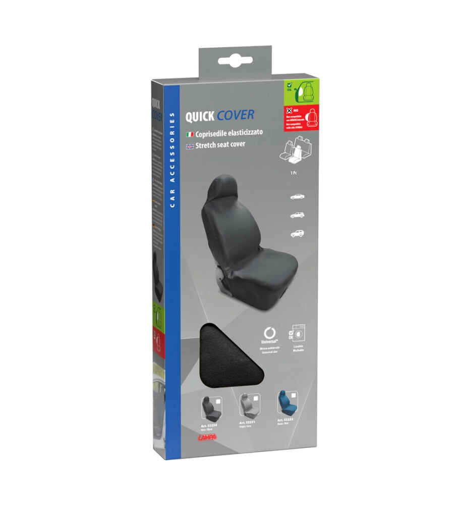 COPRISEDILE ANTERIORE LAMPA "QUICK COVER" NERO