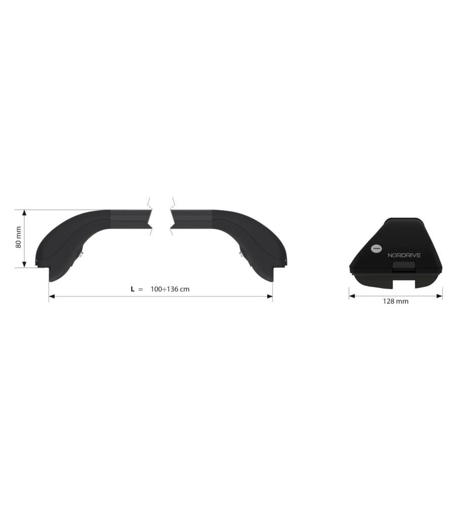 COPPIA BARRE PORTATUTTO SNAP STEEL TELESCOPICHE IN ACCIAIO - L - 100÷136 CM  N15016