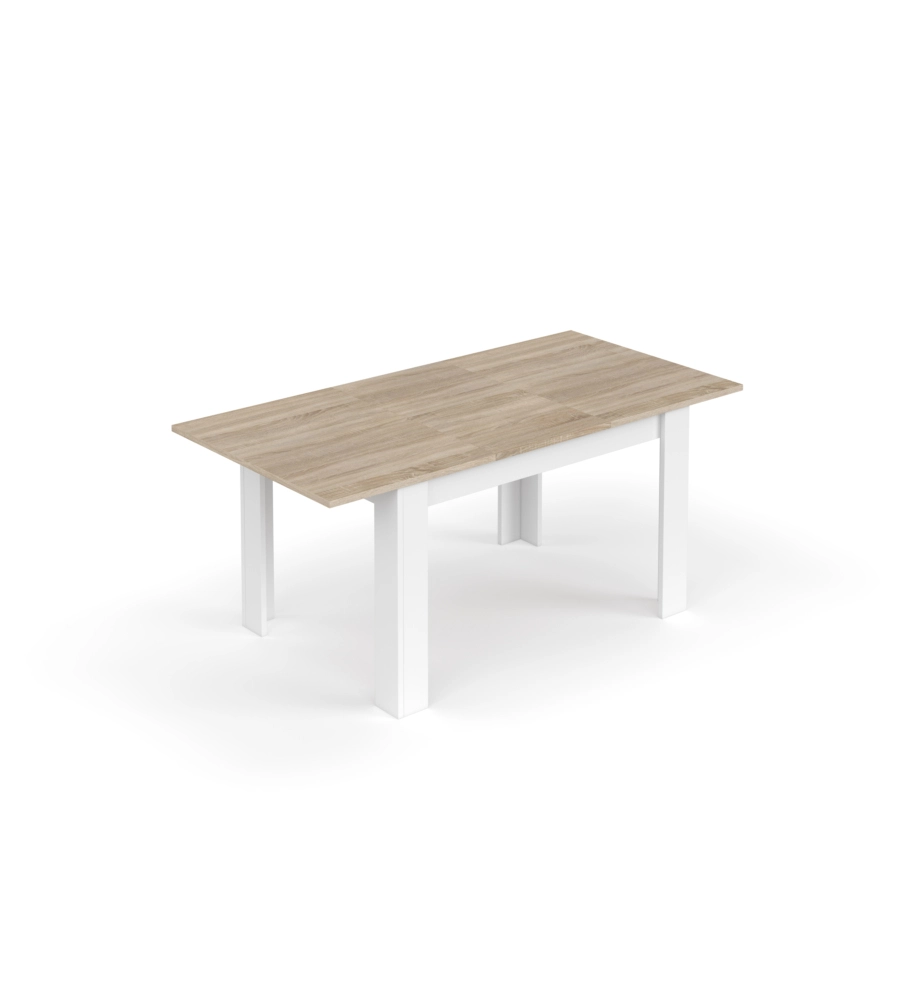 TAVOLO ALLUNGABILE ROVERE BIANCO, 140/190x90CM
