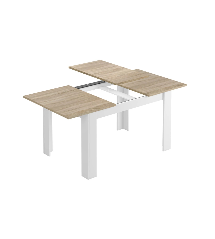 TAVOLO ALLUNGABILE ROVERE BIANCO, 140/190x90CM