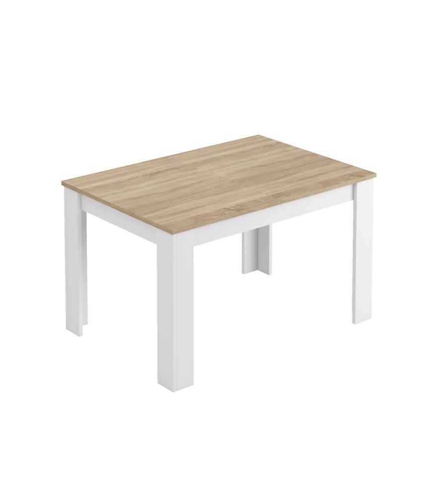 TAVOLO ALLUNGABILE ROVERE BIANCO, 140/190x90CM