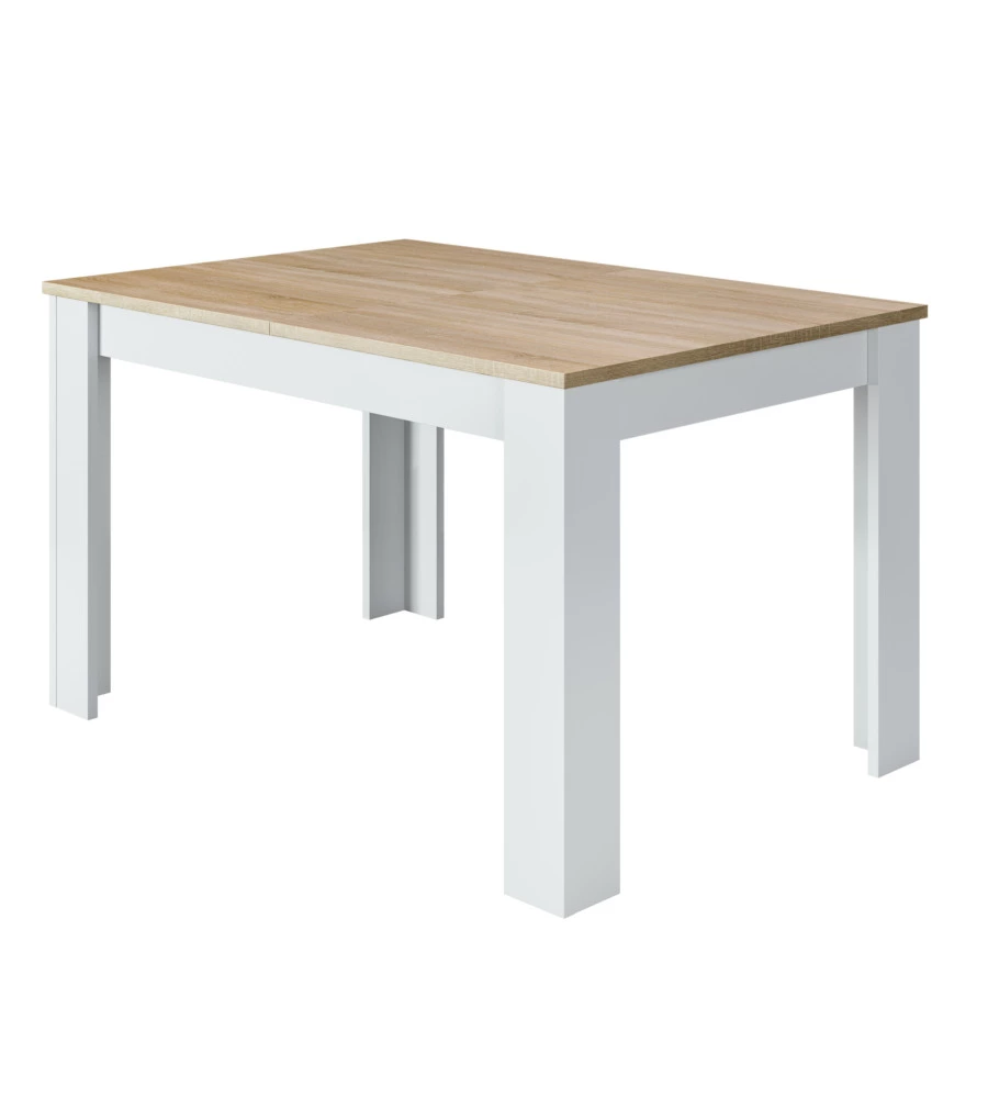 TAVOLO ALLUNGABILE ROVERE BIANCO, 140/190x90CM