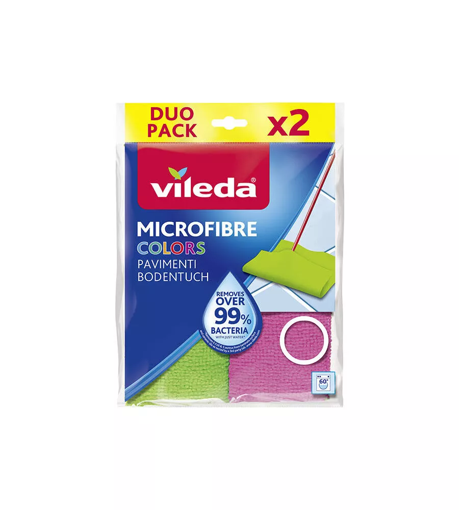 Panni in microfibra lavapavimenti Vileda "Microfibre colors" 2 pezzi
