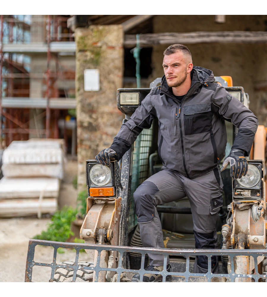 PANTALONE DA LAVORO KAPRIOL "TENERE PRO" GRIGIO E NERO TG XL