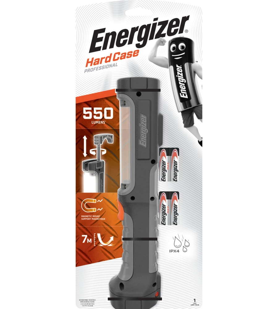 TORCIA A BATTERIA ENERGIZER "HARD CASE PRO WORK LIGHT LED TORCH" 550 LUMEN 4AAA