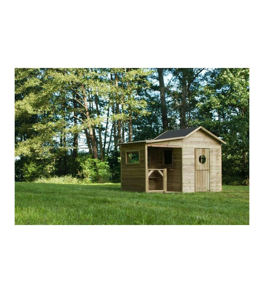 CASETTA DA GIARDINO PER BAMBINI IN LEGNO DOMUS "ELA" 240X125X173 CM