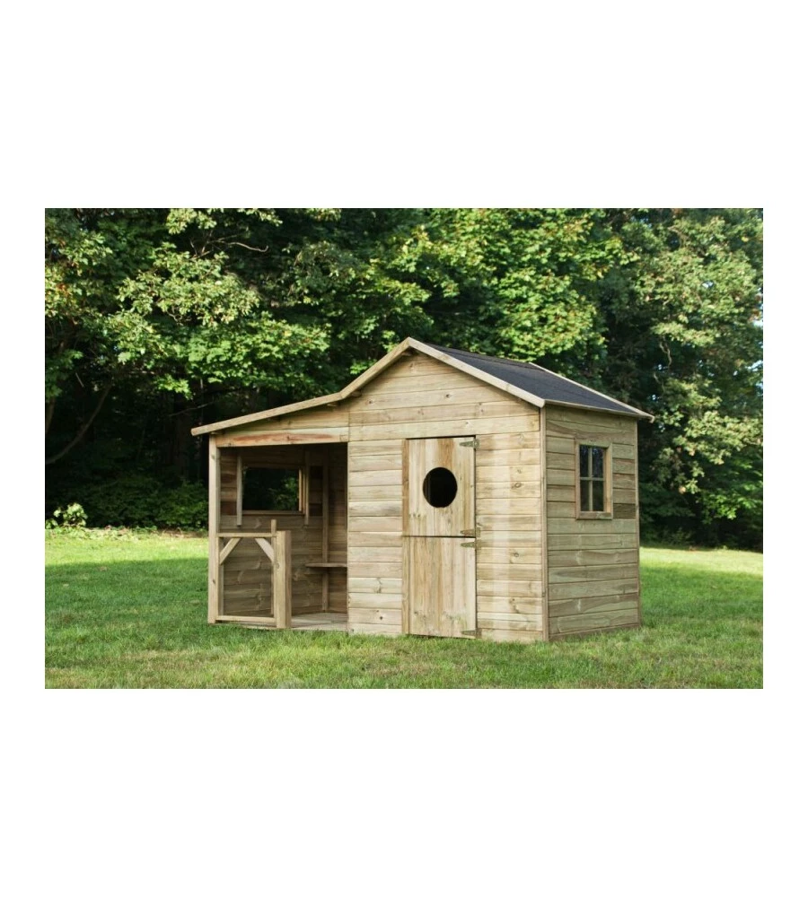 CASETTA DA GIARDINO PER BAMBINI IN LEGNO DOMUS "ELA" 240X125X173 CM