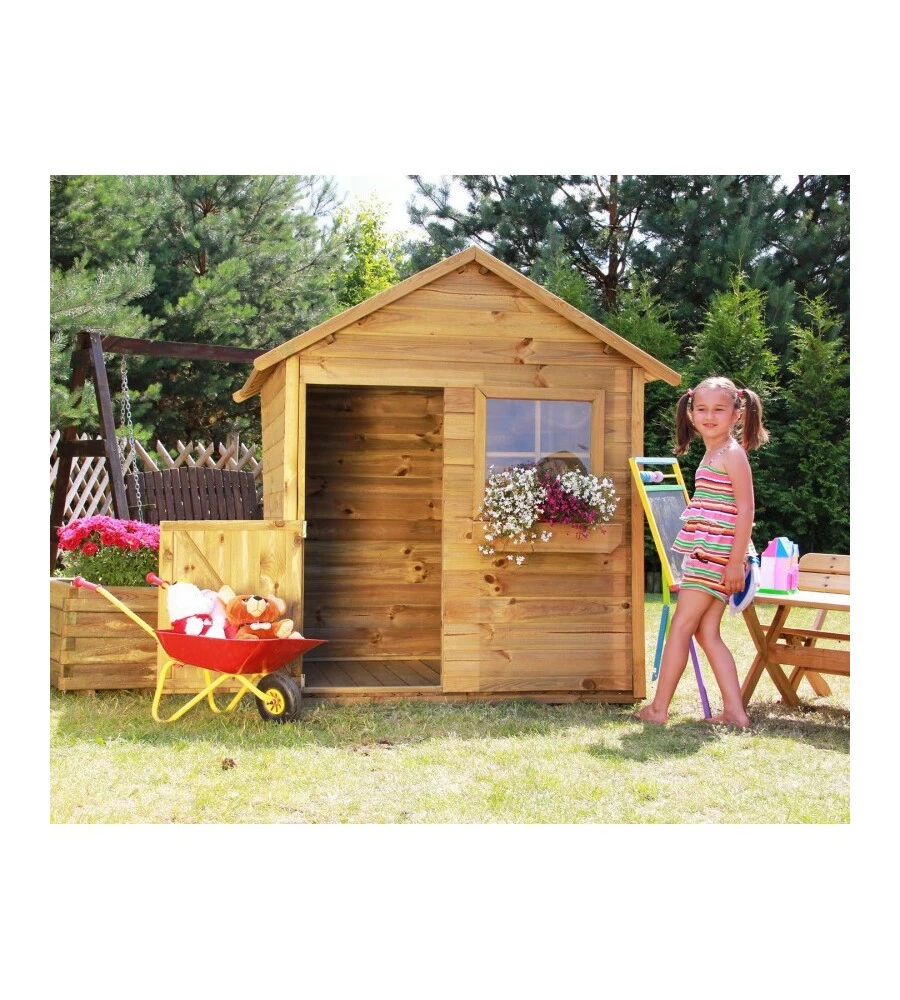 CASETTA DA GIARDINO PER BAMBINI IN LEGNO DOMUS "MATEUSZ" 126X112X158 CM