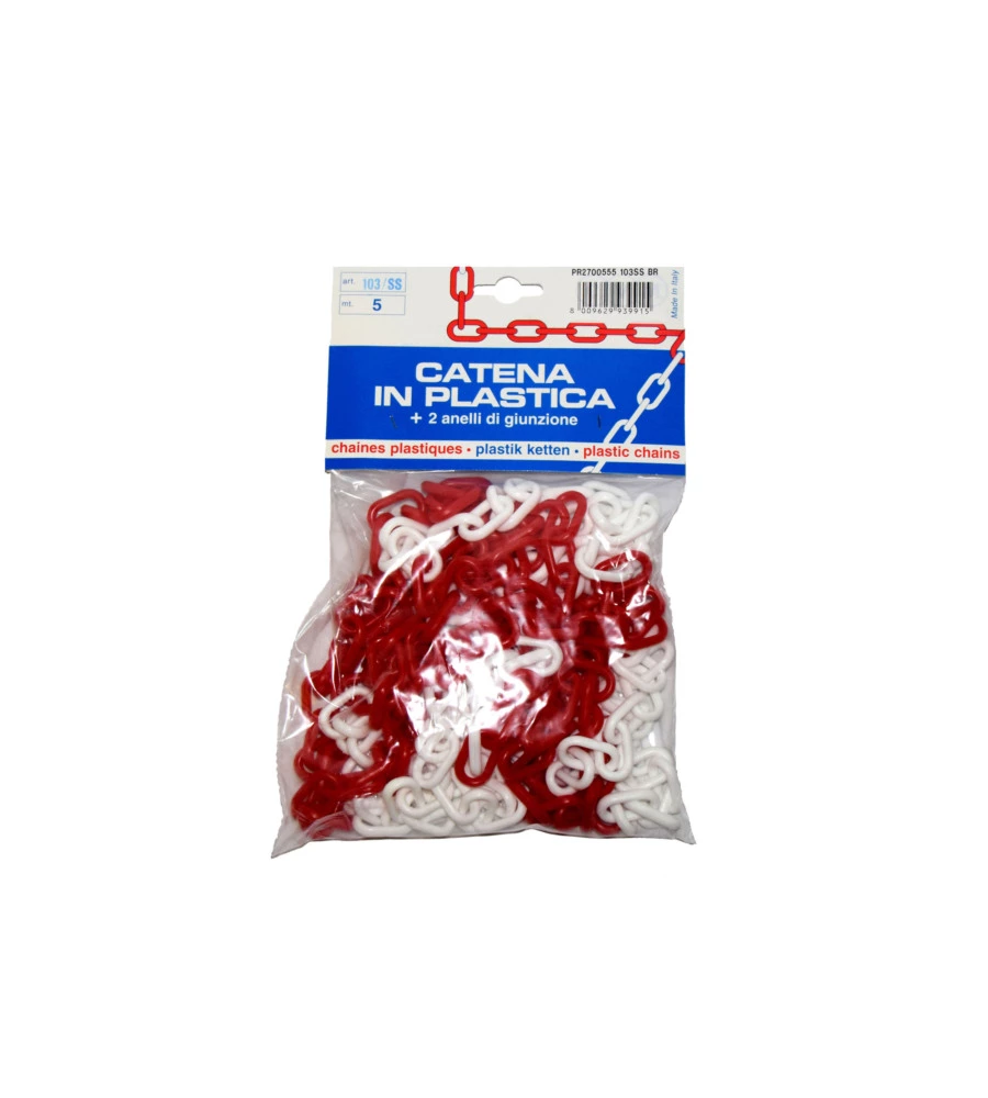 CATENA SEGNALETICA - BIANCO/ROSSO - 5 MT.