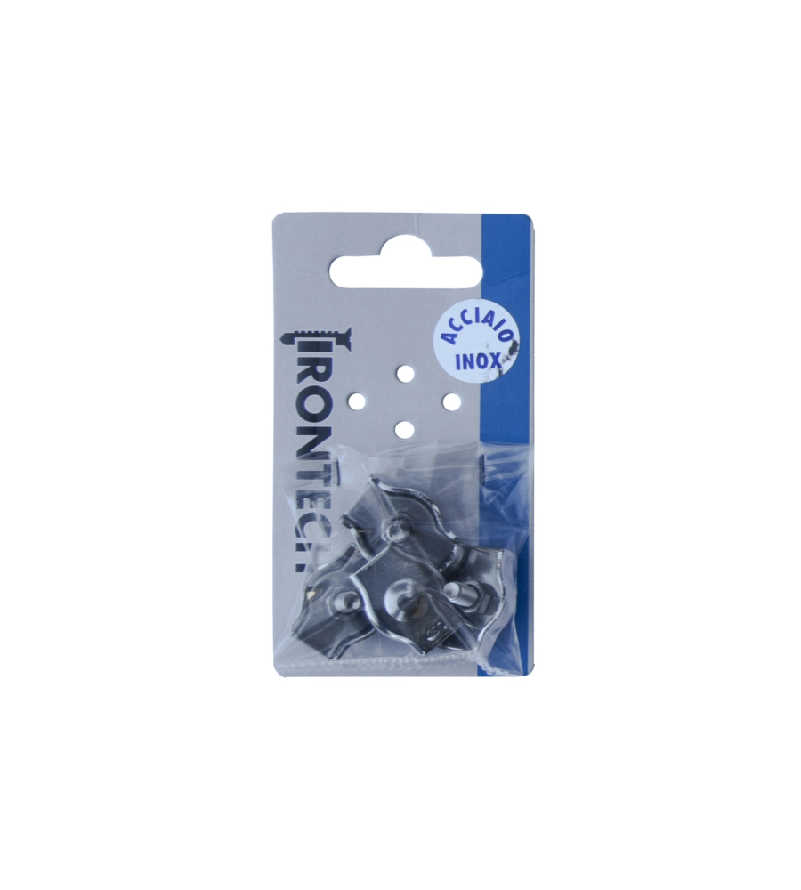 MORSETTO SIMPLEX PER FUNI Ø 5 MM. IN ACCIAIO INOX A4 - AISI 316 - 4 PZ.