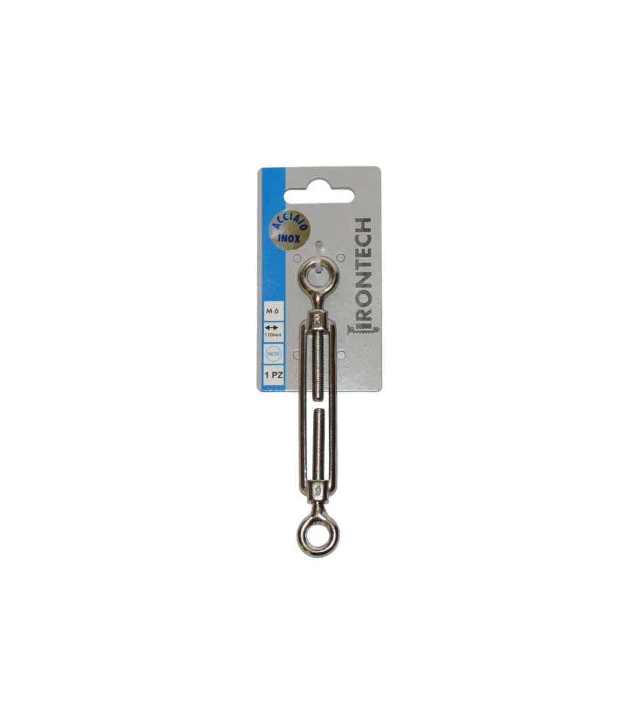 TENDITORE A 2 OCCHI M6 MM. IN ACCIAIO INOX A4 - AISI 316