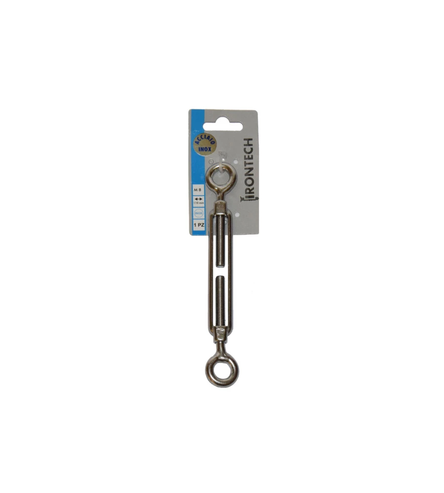 TENDITORE A 2 OCCHI M8 MM. IN ACCIAIO INOX A4 - AISI 316